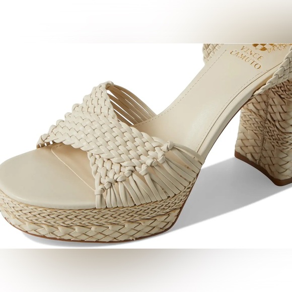 Vince Camuto Pessa Ankle Strap Platform Sandal Panna Creme - Picture 4 of 7